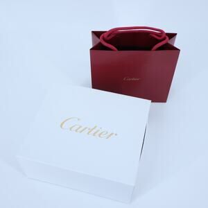 CARTIER White Gift Box and Red Paper Bag 4" x 9.5" x 8"